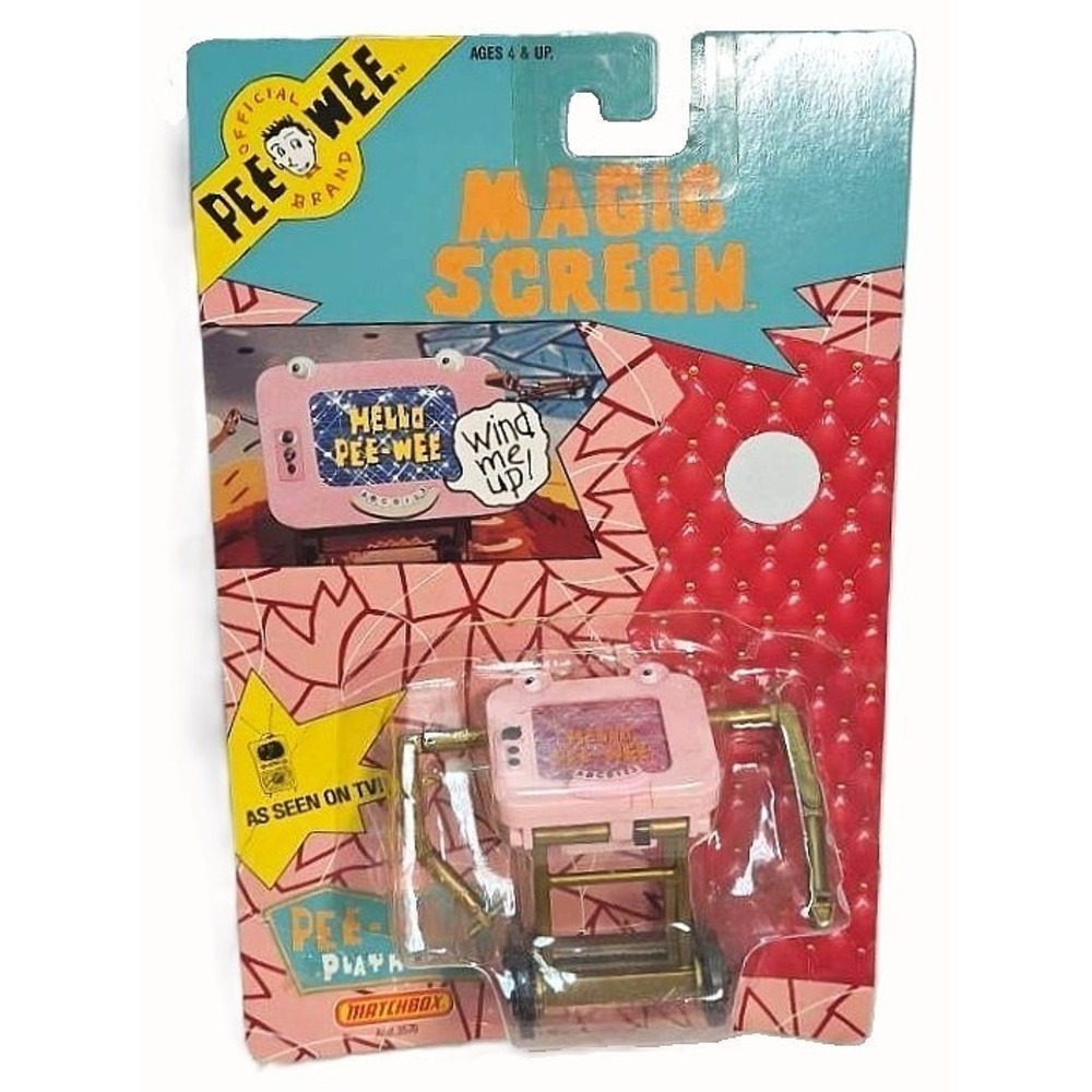 1988 Pee-Wee Herman Playhouse "MAGIC SCREEN" Wind-Up Figure Matchbox Sealed READ